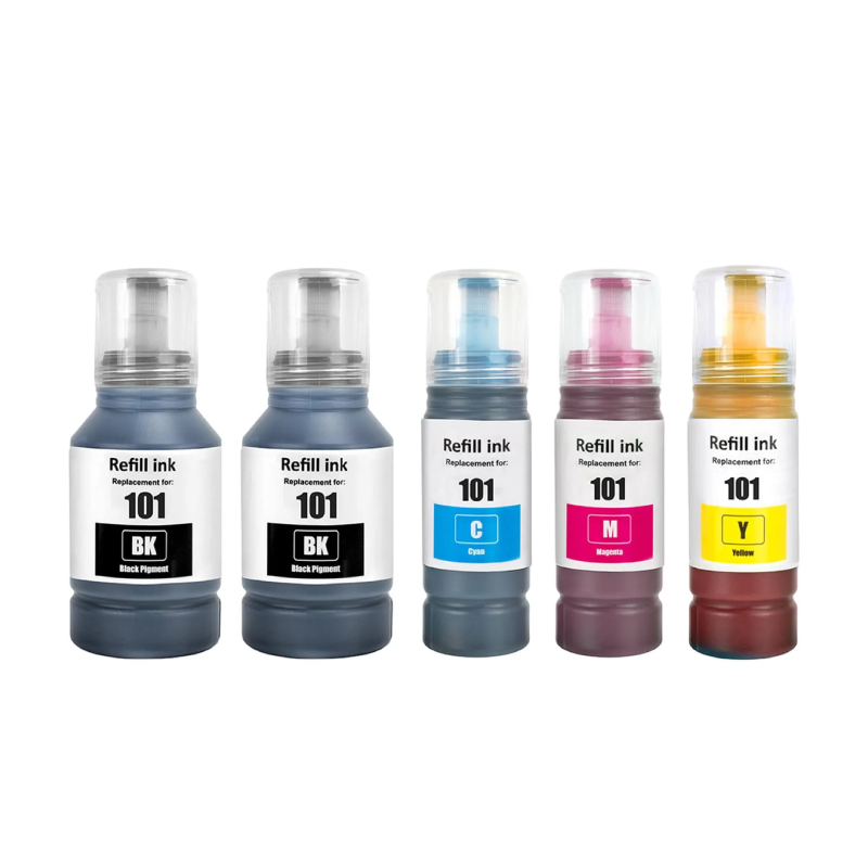 PACK (05-DEUX NOIRE 127ml) BOUTEILLE D'ENCRE ORIGINAL EPSON 101 SERIES L14100 L4100 L4200 L6100 L6200 - Image 1